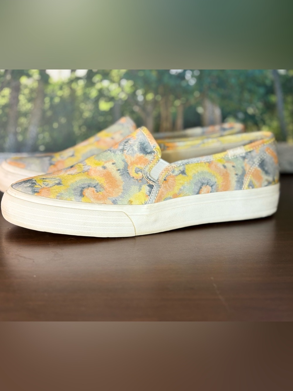 Women Shoes Keds Slip-On‎ Canvas Sneakers Tie Dye Size 7 Canvas